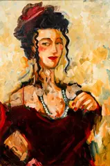 Red Velvet by Clifford Bailey, oil on canvas, offered Dec 2021
