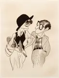 Al Hirschfeld, Diane Keaton and Woody Allen in Annie Hall