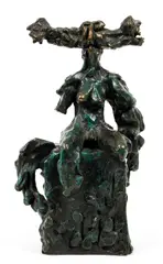 Seated Man with Head Appendages, 1984, cast by Bob La Bobgah, bronze, offered Dec 2021