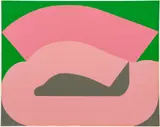 Sven Lukin, Untitled (Bimorphic Abstraction Gray, Pink, and Green), 1969, silkscreen printed in colors, ink