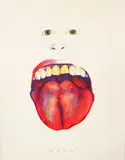 Marisol Escobar, (French/Venezuelan 1930 - 2016), Saca la Lengua from the Peace Portfolio, Year:, 1972, Lithograph printed in colors on Arches paper, pencil