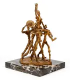 Celebrating The Matador, gilded by Humberto Peraza, bronze mounted on a marble base, offered Dec 2021