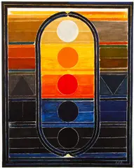 S. H. Raza, Five Elements, 2008, lithograph printed in colors, Height: 36.23 in. (92 cm) Width: 28.75 in. (73 cm), pencil