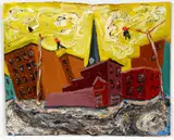 Arnold Sharrad, Red Hook (Brooklyn), 2001, oil and heavy impasto on artist's board