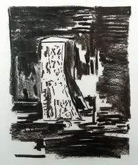 John Walker, Untitled, 1980, charcoal on paper