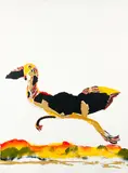 Benny Andrews, Moving On, 1980, lithograph printed in colors on BFK Rives paper, pencil