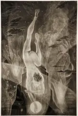 Andrey Avinoff, The Birth of The Solar Cult, 1944, (from the portfolio The Fall of Atlantis), lithograph