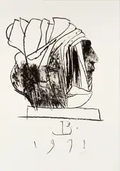 Leader by Leonard Baskin, 1971, lithograph, 31 × 21 inches, pencil, offered Nov 2021