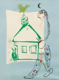 after Marc Chagall, The House in My Village, 1960, color, lithograph