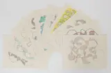 William Glen Davis, 10 Abstract Sketches, c. 1990, ink and market on paper