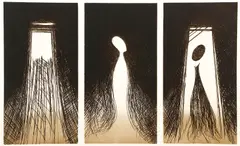Ronaldo de Juan, Untitled Abstract (Black and White), original, etching and lithograph, pencil