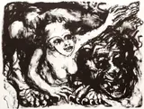 Philip Evergood, Untitled (Taming the Tiger), c. 1970, lithograph, pencil