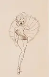 Al Hirschfeld, Marilyn Monroe with Parasol, undated (1980s)