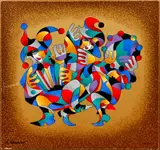 Anatole Krasnyansky, Dancing Scaramouches, 2001, serigraph on wove paper