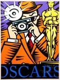 Burton Morris, Oscars 2004, official poster, signed, dated, and dedicated in gold