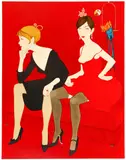Philippe Henri Noyer, Ladies in Red, 1977, lithograph printed in colors