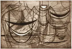 Fragments by George Peter, circa 1952, etching and aquatint, offered Nov 2021