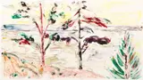 Lucy Sallick, Fall '86 #2, 1990, monotype in color, printed on Somerset paper, pencil