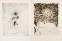 Donald Saff, Fly Iron Chair and Elephant, 1980, etching and aquatint