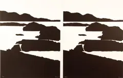 Arthur Secunda, 2 Black Landscapes, serigraph