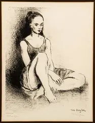 Moses Soyer, Seated Dancer, lithograph on paper