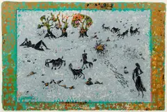 Shraga Weil, Adam and Eve, 1970, serigraph printed in colors