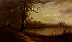 Edward Mitchell Bannister, River at Dusk, oil on canvas