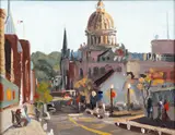 Charles Bud Gibbons, Plein Air View of Main Street Greensburg