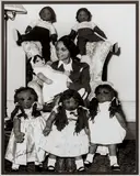 Charles Harris, Woman with Dolls, black and white