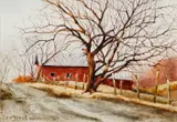 Charles Pitcher, Nottingham Barn, 1987, watercolor on paper