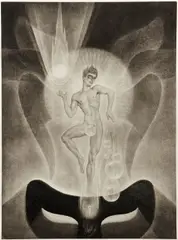 Andrey Avinoff, The Element of Air, 1944, (from the portfolio The Fall of Atlantis), lithograph