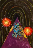 Luis Cruz Azaceta, Untitled Figures, 1989, color, monotype on paper