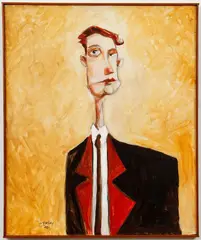 Red Lapels by Clifford Bailey, oil on canvas, offered Oct 2021