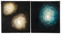Shingo Francis, W4 and W5, 1999, encaustic and watercolor on paper