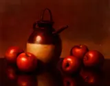 Al Jackson, (American 1940 - 2001), Still Life of Apple and Ceramic Jug, oil on canvas