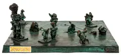 Untitled Town Square, 1984, cast and welded by Bob La Bobgah, bronze and leather, offered Oct 2021