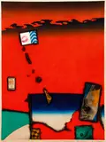 Tokio Miyashita, Untitled, Mixed Media Abstract, c.1972, woodcut, etching and welding on paper