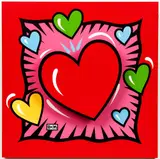 Burton Morris, I Love You (Red), undated but, c.2006, screenprint on board, monogrammed to lower left