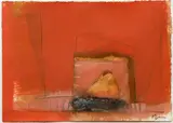 Charles Olson, Artifact Series, Sacred Object, circa 1985, mixed media on paper