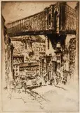Joseph Pennell, The Bridges of Brooklyn, (W. 782.), 1921, etching and aquatint