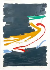 Kikuo Saito, Kurara Abstract, c.1979, screenprint in color, pencil