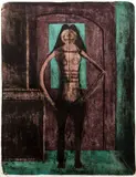 Femme au Collant Noire, (Woman with Black Stockings from the Mujeres Suite) by Rufino Tamayo, 1969, lithograph printed in colors on Rives BFK paper, offered Oct 2021