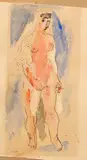 Francis Chapin, Standing Nude with Veil, circa 1930s-1940s