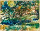Francis Chapin, Untitled Landscape (Blue/Green), circa 1930s - 1940s, original