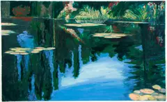 Giverny, Lily Pond, handcolored by Diane Burko, lithograph, offered Sep 2021
