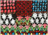Gideon Cohen, Floral Symphony, casein and, ink on canvasboard