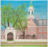 Gideon Cohen, Eliot House Harvard, casein and, pencil on matboard