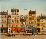 Michel Delacroix, French Street Scene, undated, color, lithograph on paper