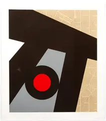 Sox by Ray Elman, 1979, silkscreen printed in color and collage, pencil, offered Sep 2021