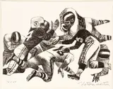 Fletcher Martin, Line of Scrimmage, c.1945, original, lithograph on paper